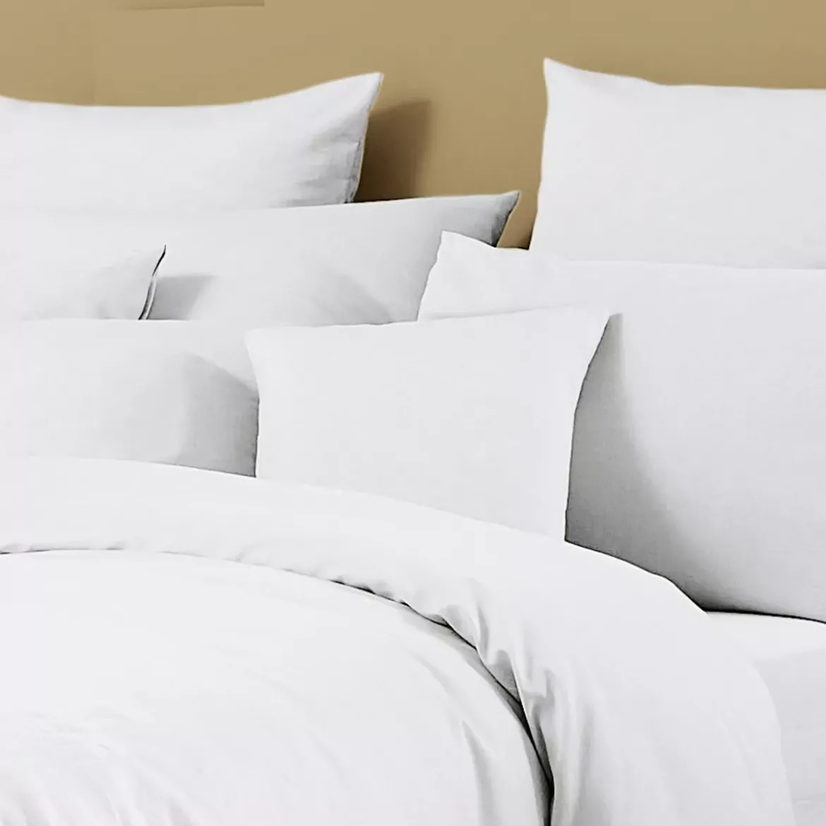 Taie d'oreiller lin & coton 160 g/m² uni blanc Le metis francais neige