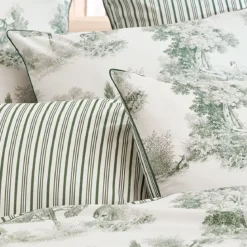 Taie d'oreiller percale de coton 115 g/m² imprimé vert Poesie verde