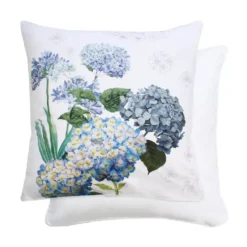Taie d'oreiller percale de coton imprimé multicolore Maelys bleu
