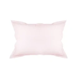 Taie d'oreiller percale de coton uni rose Olana petale