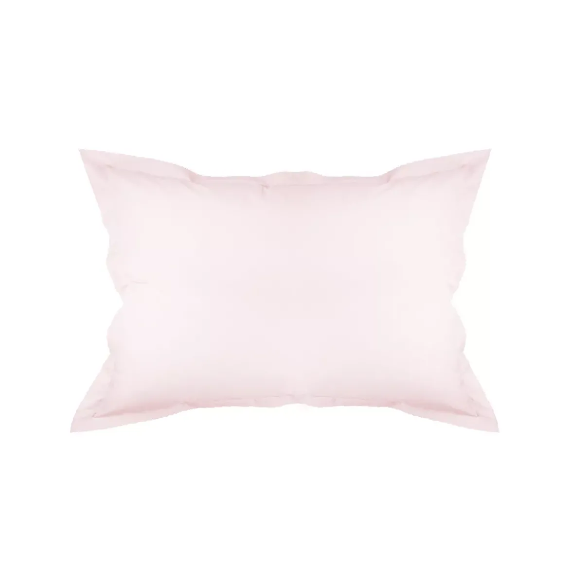 Taie d'oreiller percale de coton uni rose Olana petale