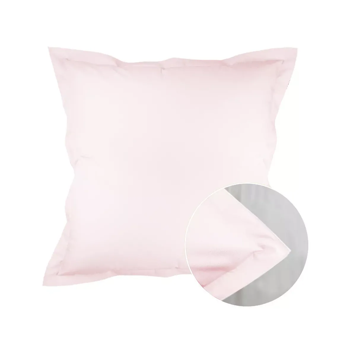 Taie d'oreiller percale de coton uni rose Olana petale