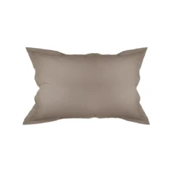 Taie d'oreiller percale de coton uni brun Olana pin
