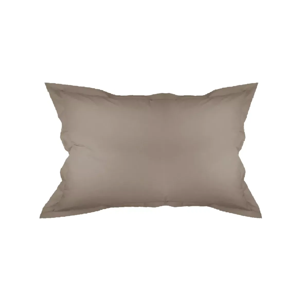 Taie d'oreiller percale de coton uni brun Olana pin