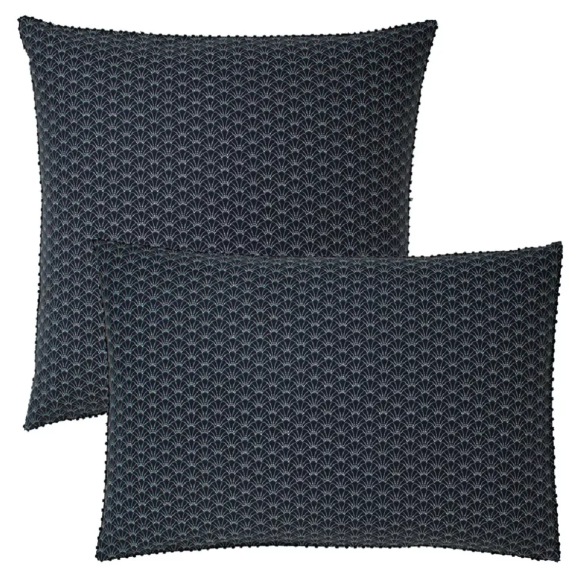 Taie d'oreiller percale de coton imprimé anthracite Osaka graphite