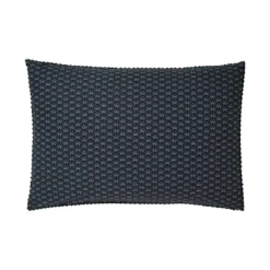 Taie d'oreiller percale de coton imprimé anthracite Osaka graphite