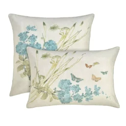 Taie d'oreiller pur coton lavé imprimé beige Caprices parchemin
