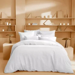 Taie d'oreiller pur lin lavé 165 g/m² uni blanc Le lin lave blanc