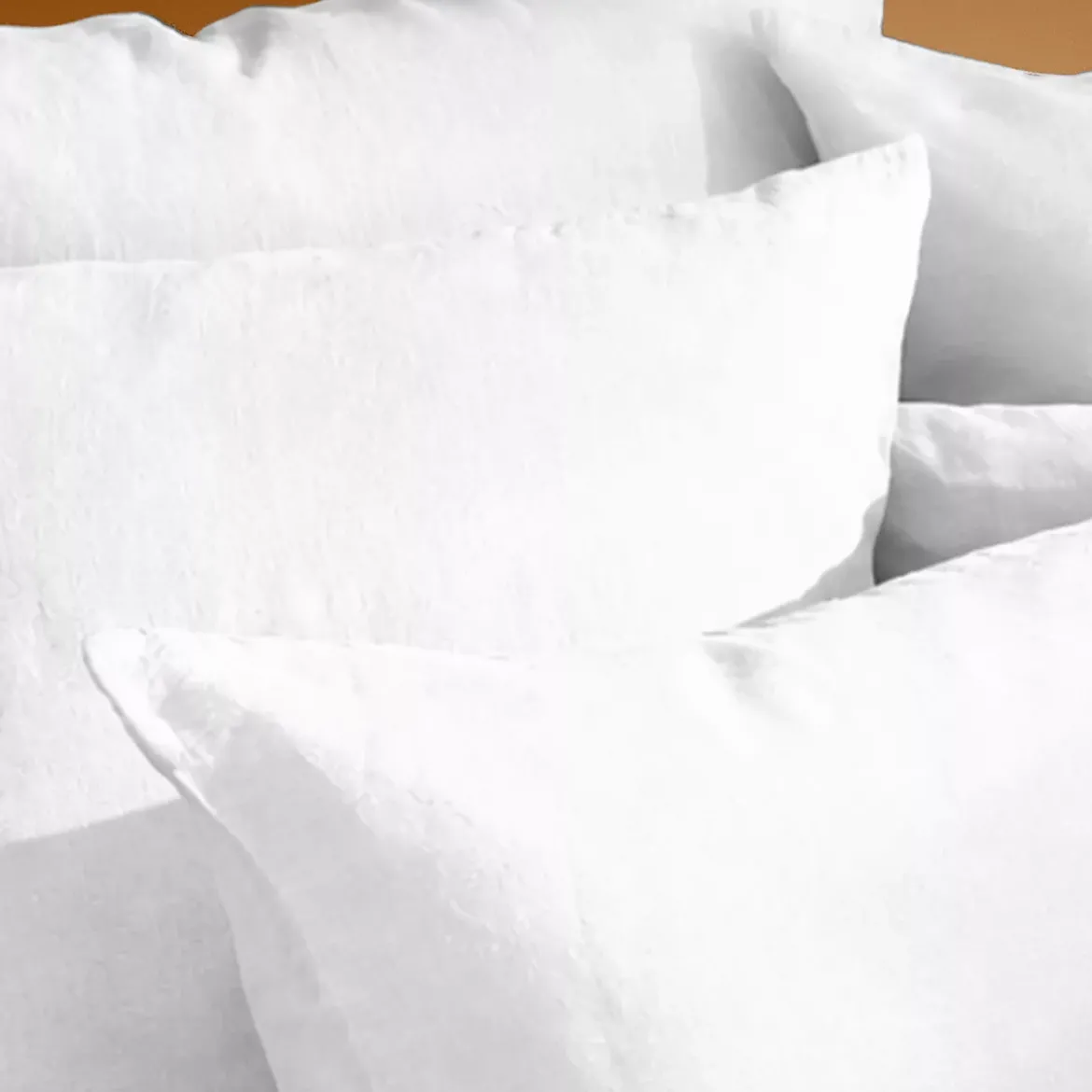 Taie d'oreiller pur lin lavé 165 g/m² uni blanc Le lin lave blanc