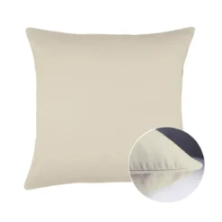 Taie d'oreiller satin de coton uni brun Ava uni camel