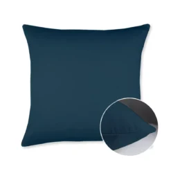 Taie d'oreiller satin de coton uni vert Ava uni crepuscule