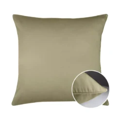Taie d'oreiller satin de coton uni brun marron Ava uni mordore