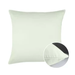 Taie d'oreiller satin de coton uni vert Ava uni vert d'eau