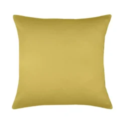 Taie d'oreiller satin de coton uni or Ava uni curry