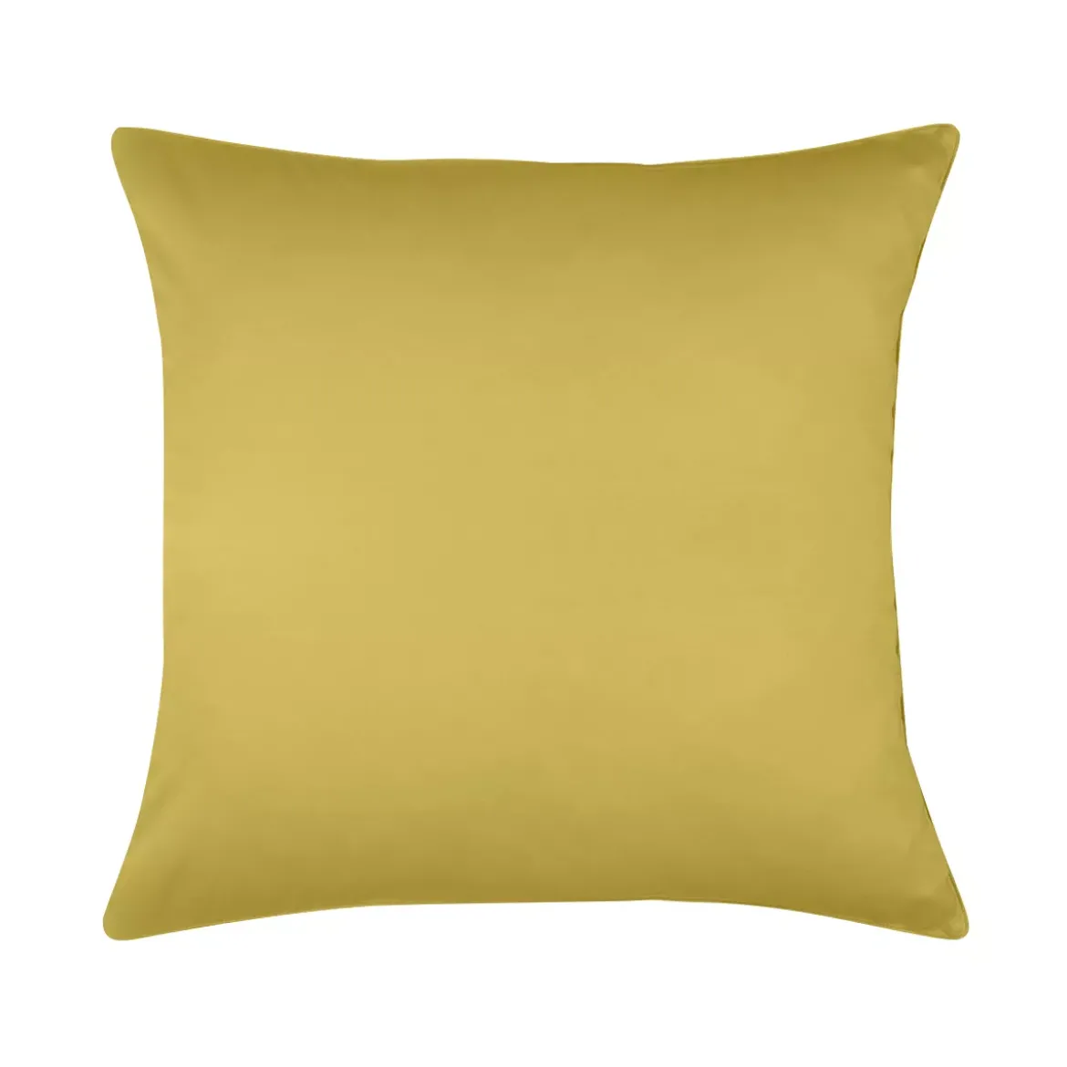 Taie d'oreiller satin de coton uni or Ava uni curry