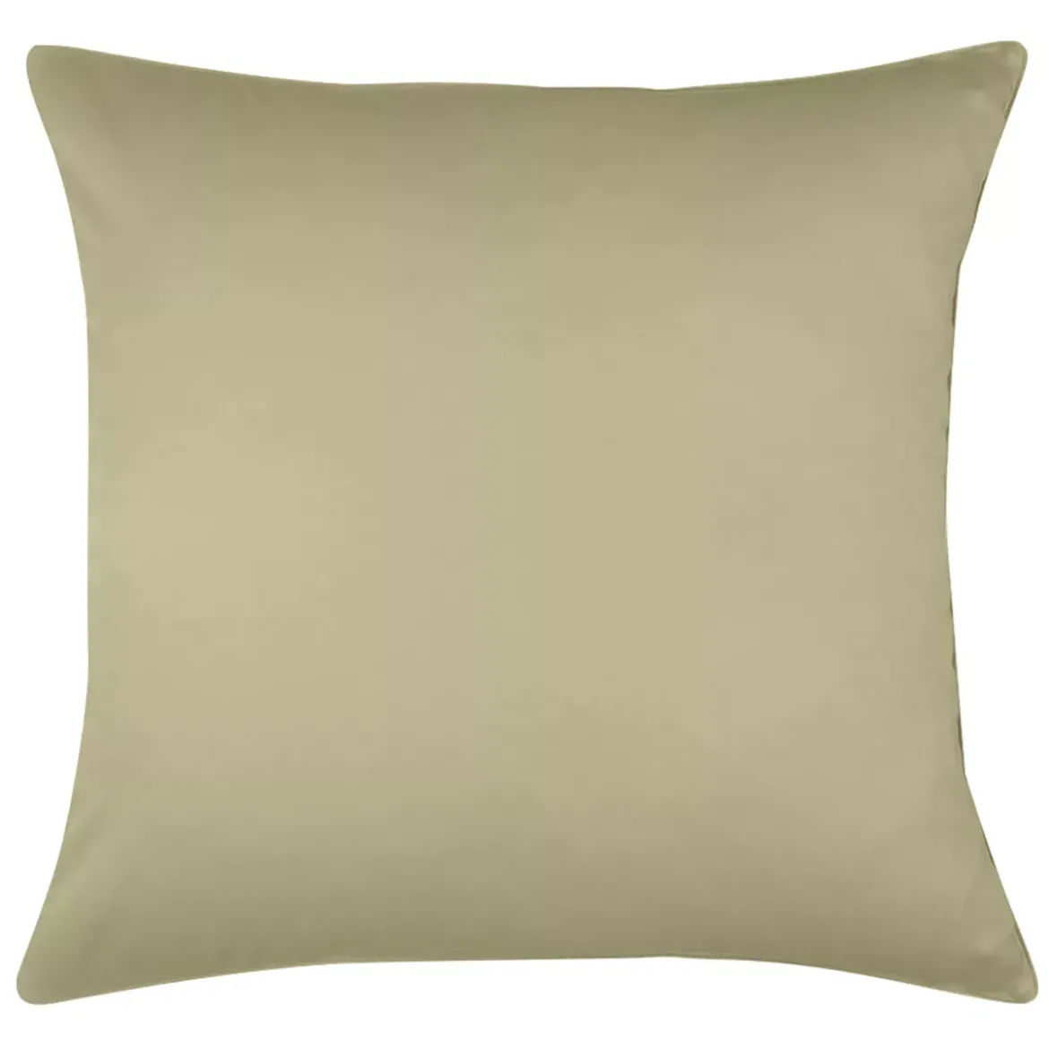 Taie d'oreiller satin de coton uni beige Ava uni glaise