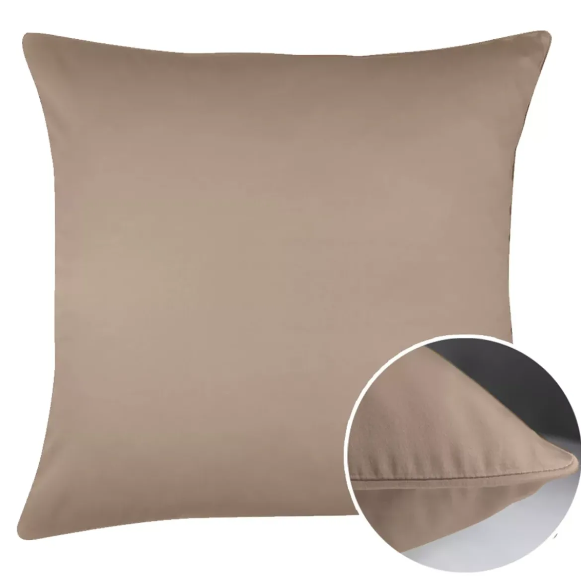 Taie d'oreiller satin de coton uni rose Ava uni rose fume