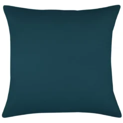 Taie d'oreiller satin de coton uni bleu Ava uni bleu ardoise