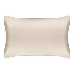 Taie d'oreiller satin de coton pour oreiller ergonomique 115 g/m² uni beige Ava uni lin
