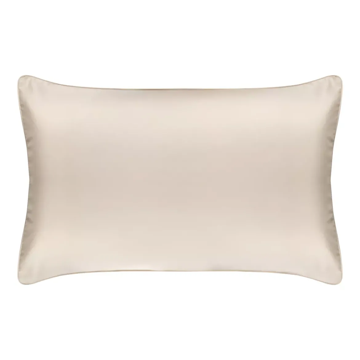 Taie d'oreiller satin de coton pour oreiller ergonomique 115 g/m² uni beige Ava uni lin