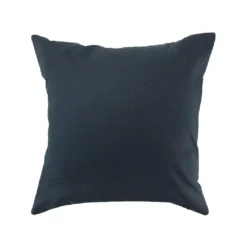 Taie d'oreiller satin de coton motif jacquard bleu Vibrato bleu nuit