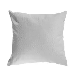 Taie d'oreiller satin de coton motif jacquard gris Vibrato glacier