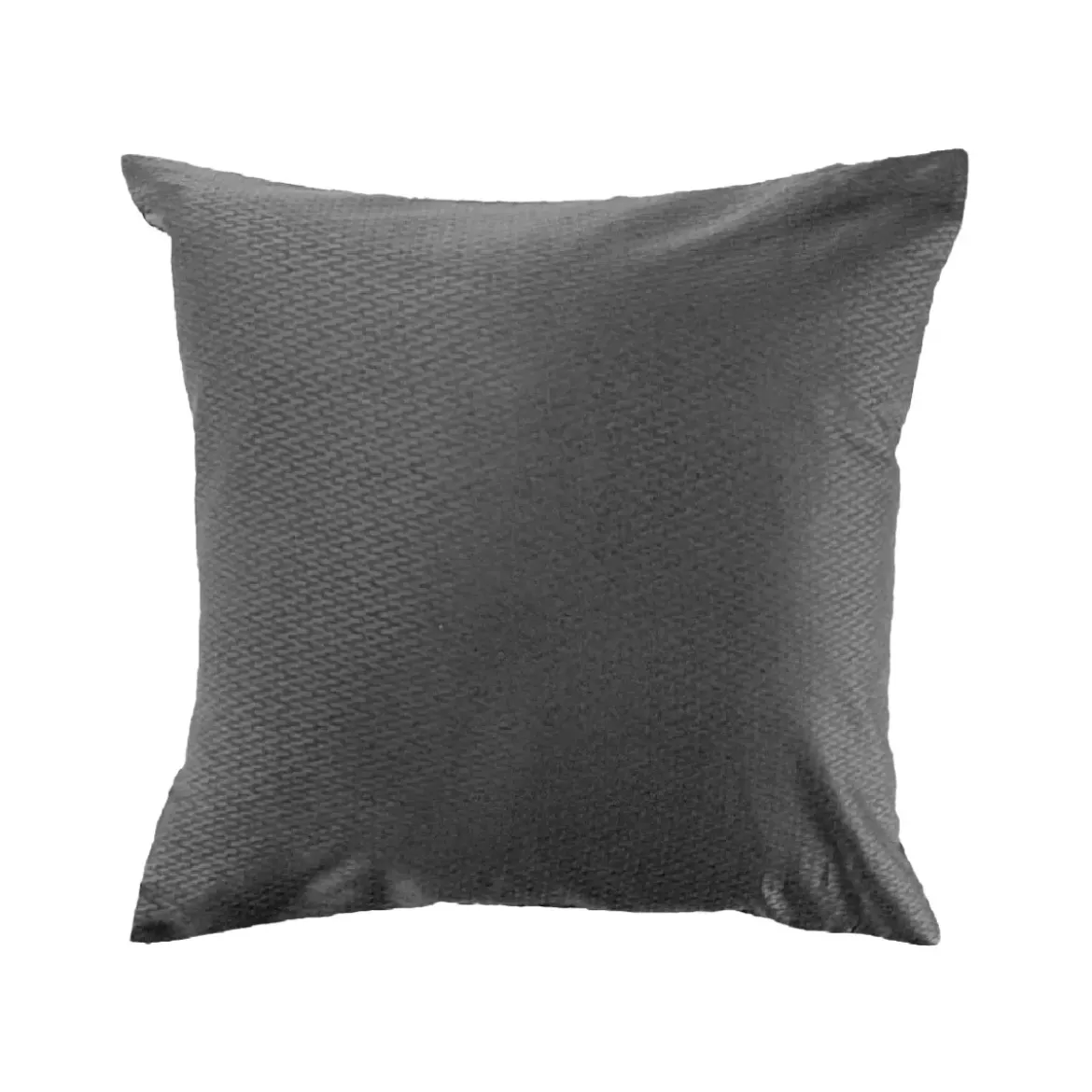 Taie d'oreiller satin de coton motif jacquard anthracite Vibrato metal