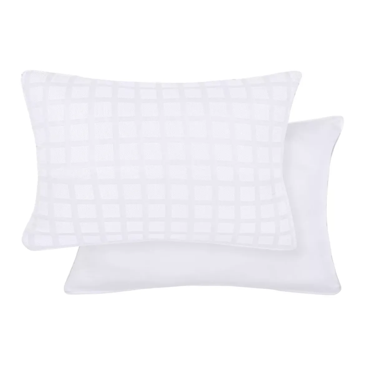 Taie d'oreiller satin de coton motif jacquard blanc Allegria neige