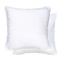 Taie d'oreiller satin de coton motif jacquard blanc Adagio blanc