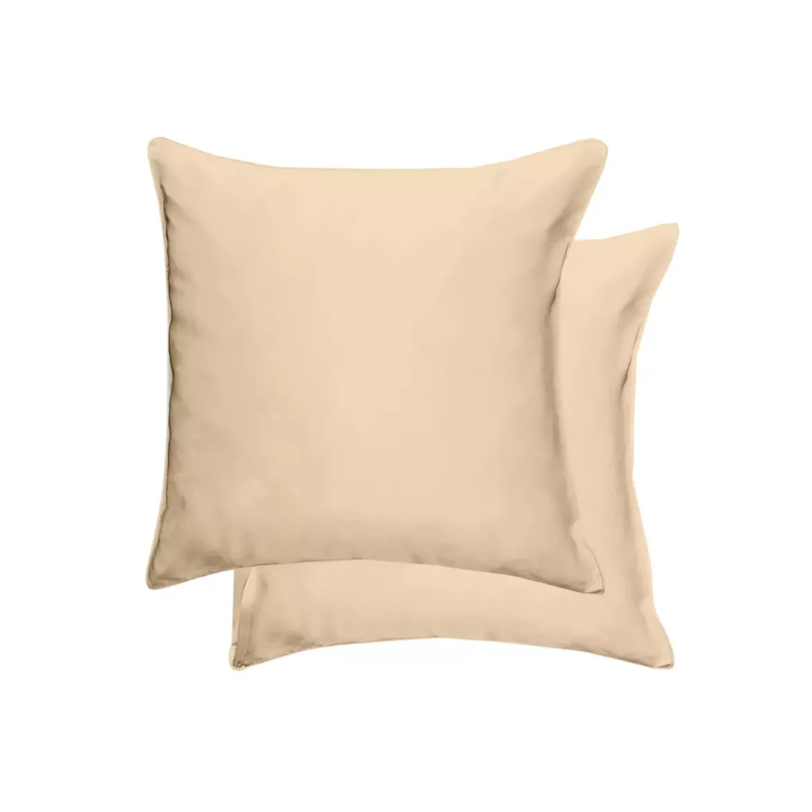 Taie d'oreiller soie uni beige Jouvence champagne