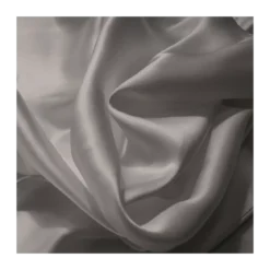 Taie d'oreiller soie uni gris Jouvence titane