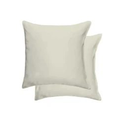Taie d'oreiller soie uni gris Jouvence argent