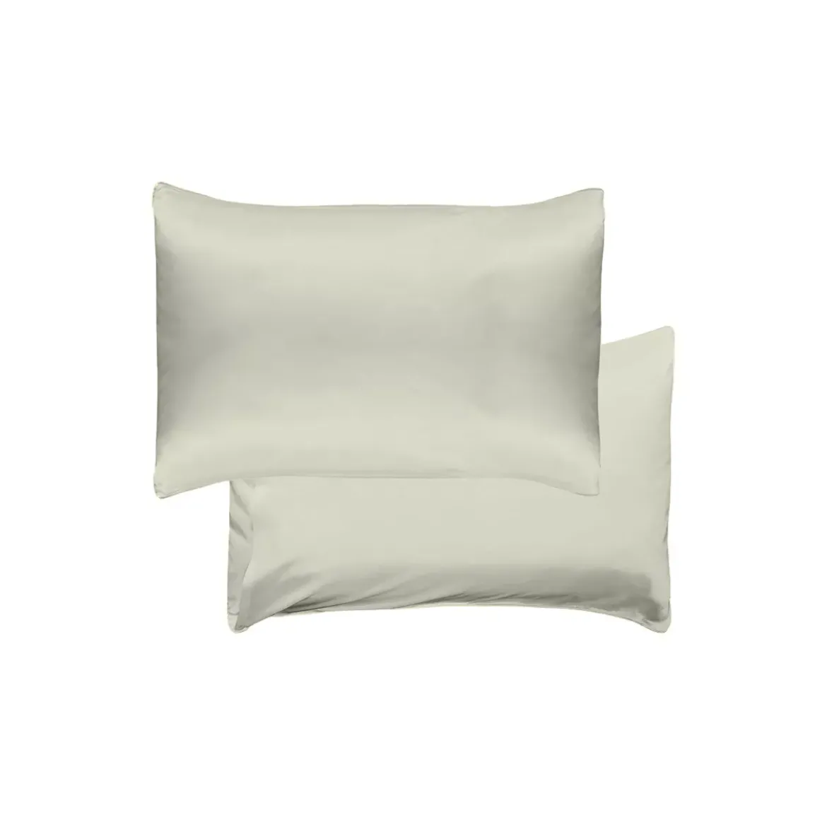 Taie d'oreiller soie uni gris Jouvence argent