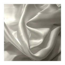 Taie d'oreiller soie uni gris Jouvence argent