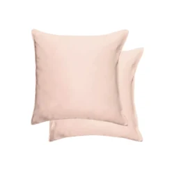 Taie d'oreiller soie uni rose Jouvence petale