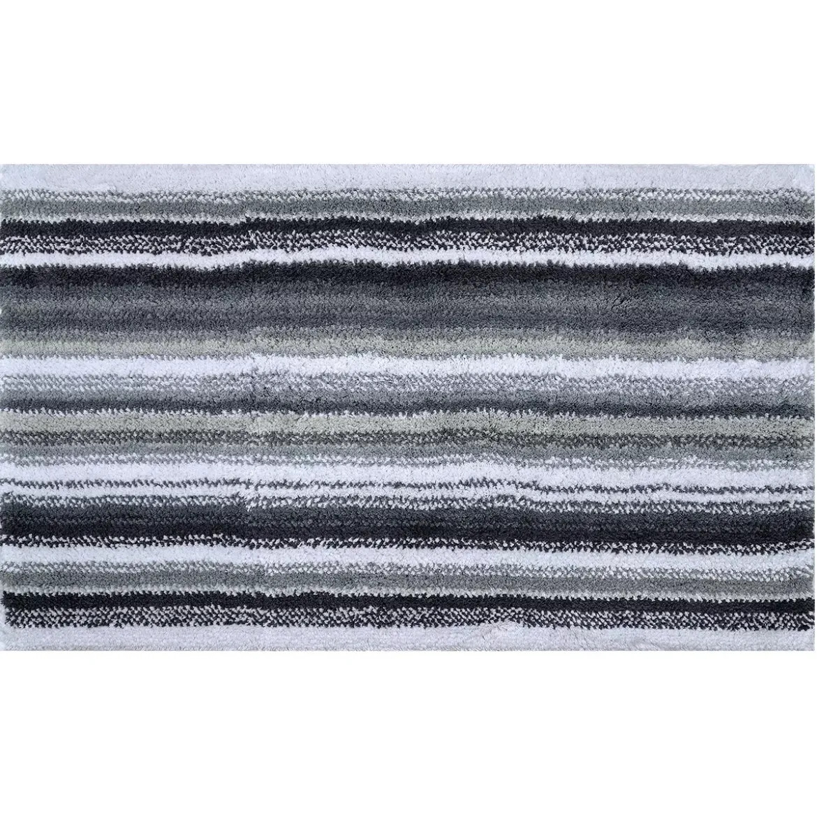 Tapis de bain pur coton 2000 g/m² rayé gris Venice gris