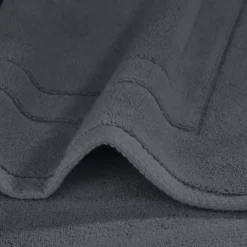 Tapis de bain pur coton 900 g/m² uni anthracite Elea carbone