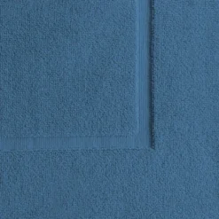 Tapis de bain pur coton 850 g/m² uni bleu Vitae denim
