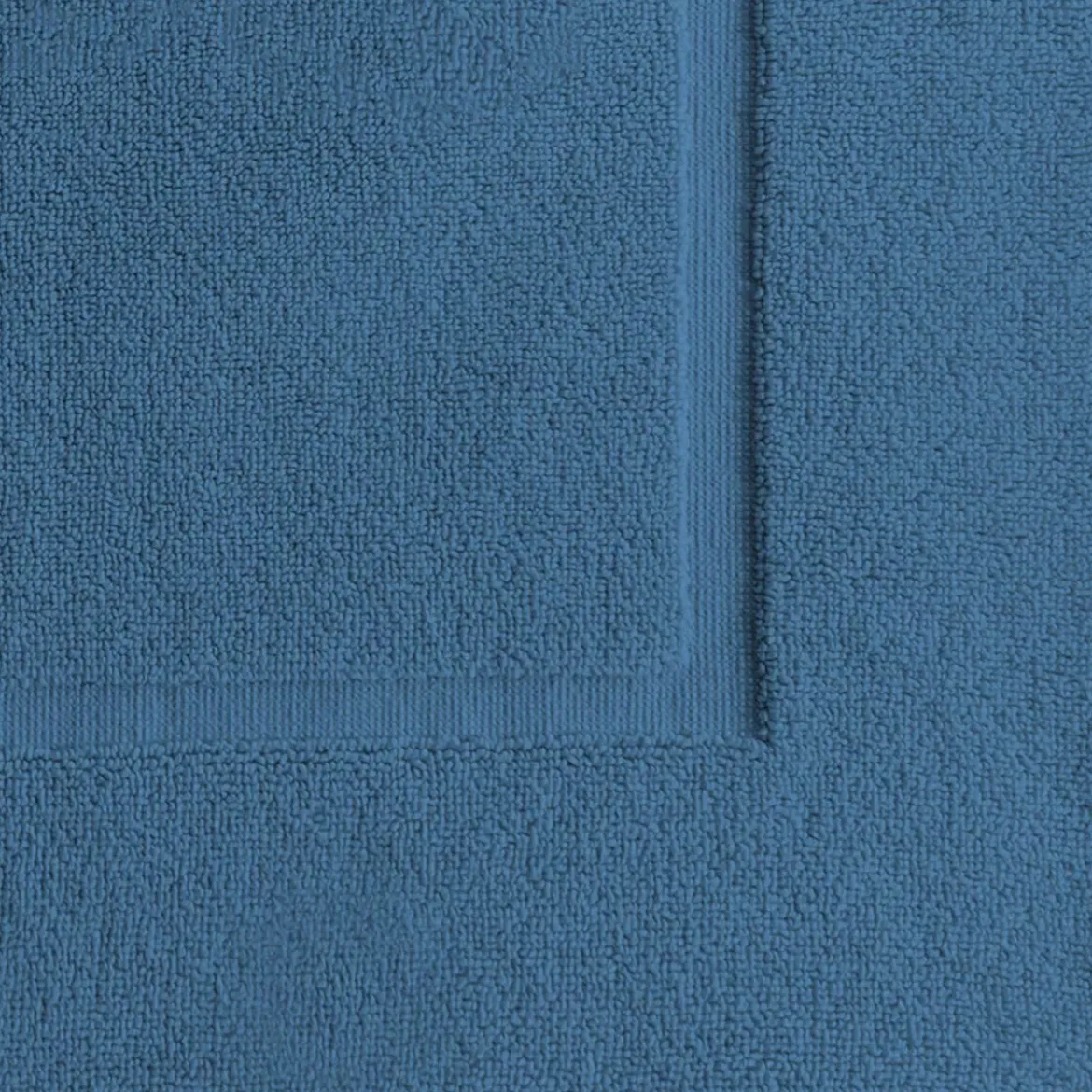 Tapis de bain pur coton 850 g/m² uni bleu Vitae denim
