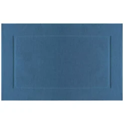 Tapis de bain pur coton 850 g/m² uni bleu Vitae denim