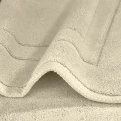 Tapis de bain pur coton 900 g/m² uni beige Elea angora