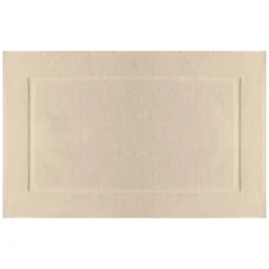 Tapis de bain pur coton 850 g/m² uni beige Vitae stone