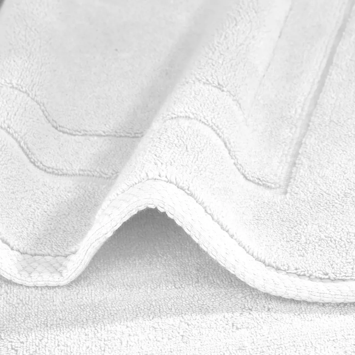 Tapis de bain pur coton 900 g/m² uni blanc Elea blanc