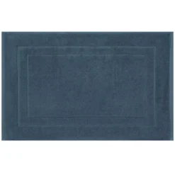 Tapis de bain pur coton 900 g/m² uni bleu Elea bleu ardoise