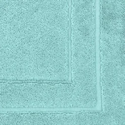 Tapis de bain pur coton 900 g/m² uni bleu Elea curacao