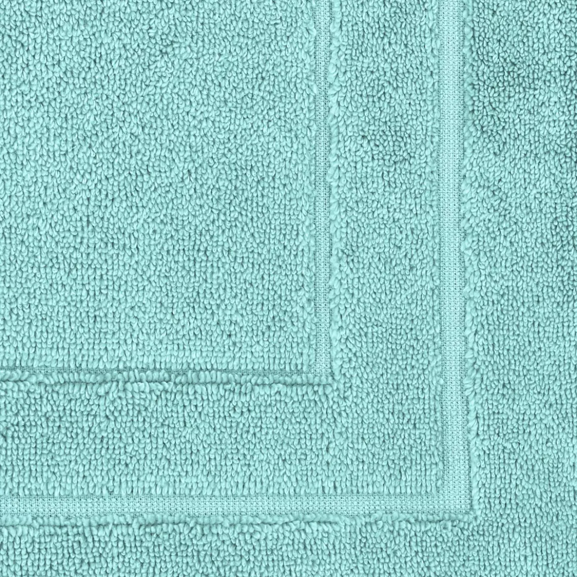 Tapis de bain pur coton 900 g/m² uni bleu Elea curacao