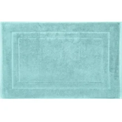 Tapis de bain pur coton 900 g/m² uni bleu Elea curacao