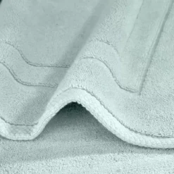 Tapis de bain pur coton 900 g/m² uni bleu Elea glacier