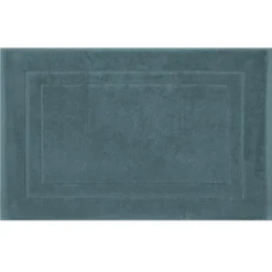 Tapis de bain pur coton 900 g/m² uni bleu Elea petrole
