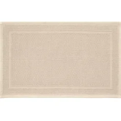 Tapis de bain pur coton 1700 g/m² uni beige Antica lin